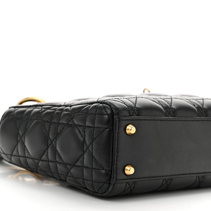 Christian Dior Lambskin Cannage Mini Lady Dior Black 9 of 11