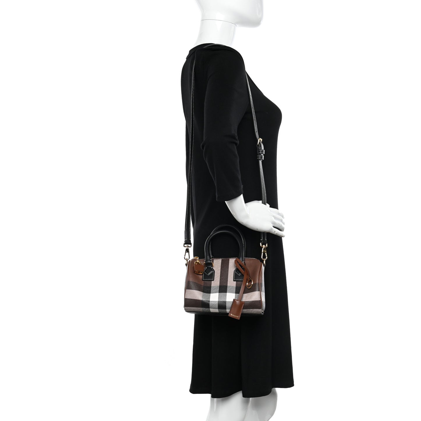 E-canvas Check Mini Bowling Bag Dark Birch Brown