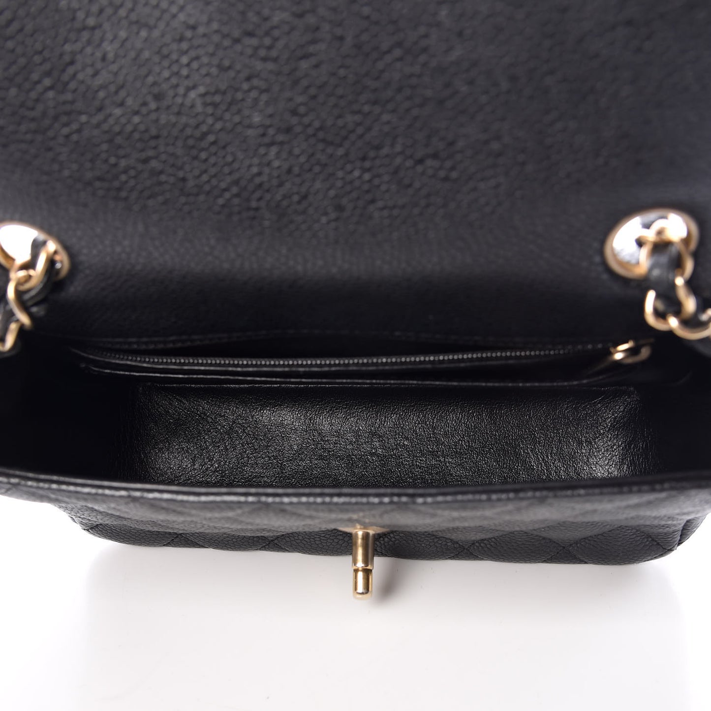 Caviar Quilted Mini Rectangular Flap Black