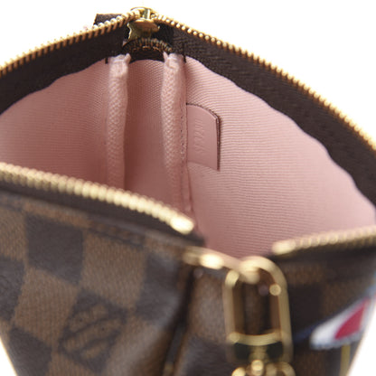 Louis Vuitton Damier Ebene 2020 Christmas Animation Big Wheel Mini Pochette Accessories Rose Ballerine 5 of 6