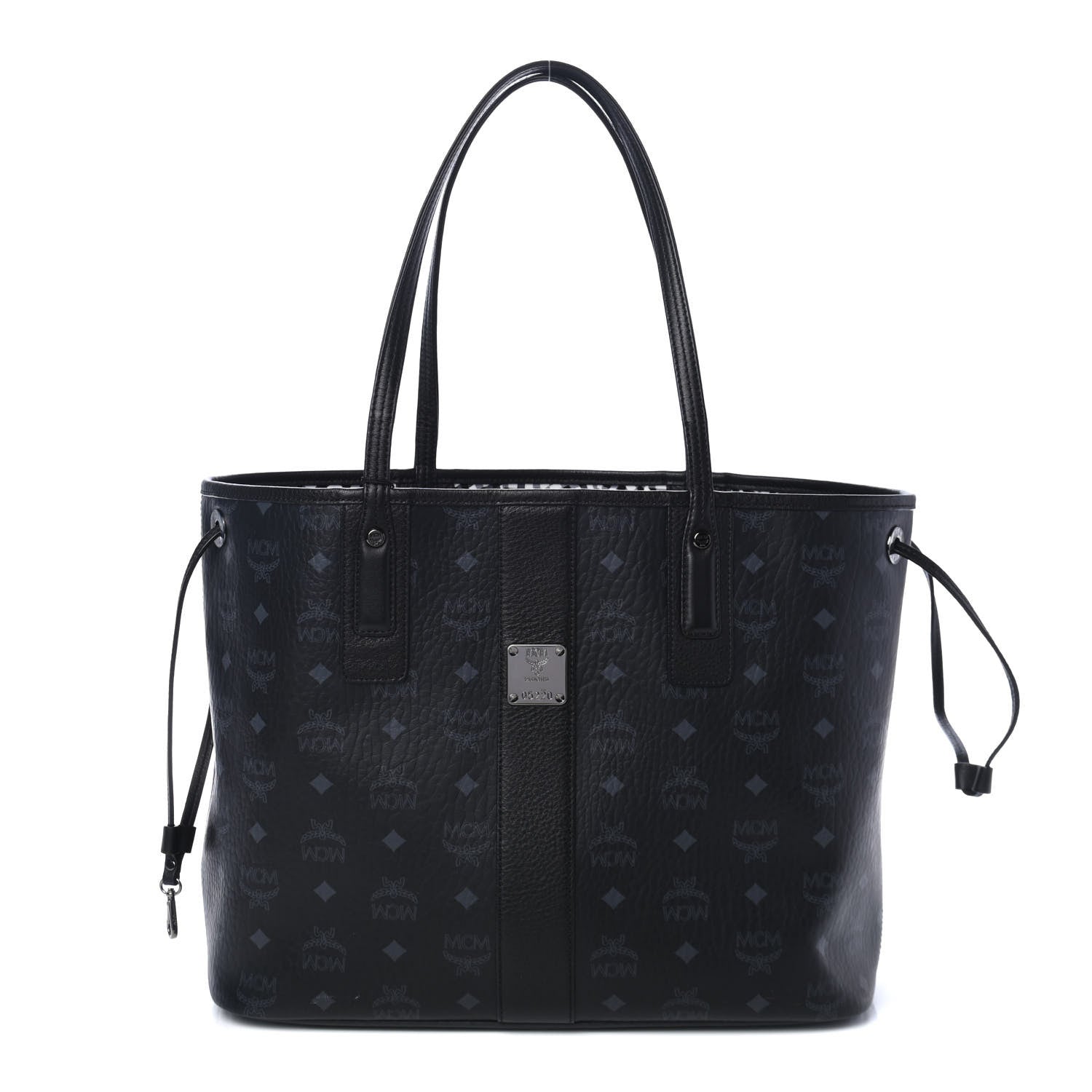 MCM Visetos Medium Liz Reversible Shopper Tote Black 1 of 8