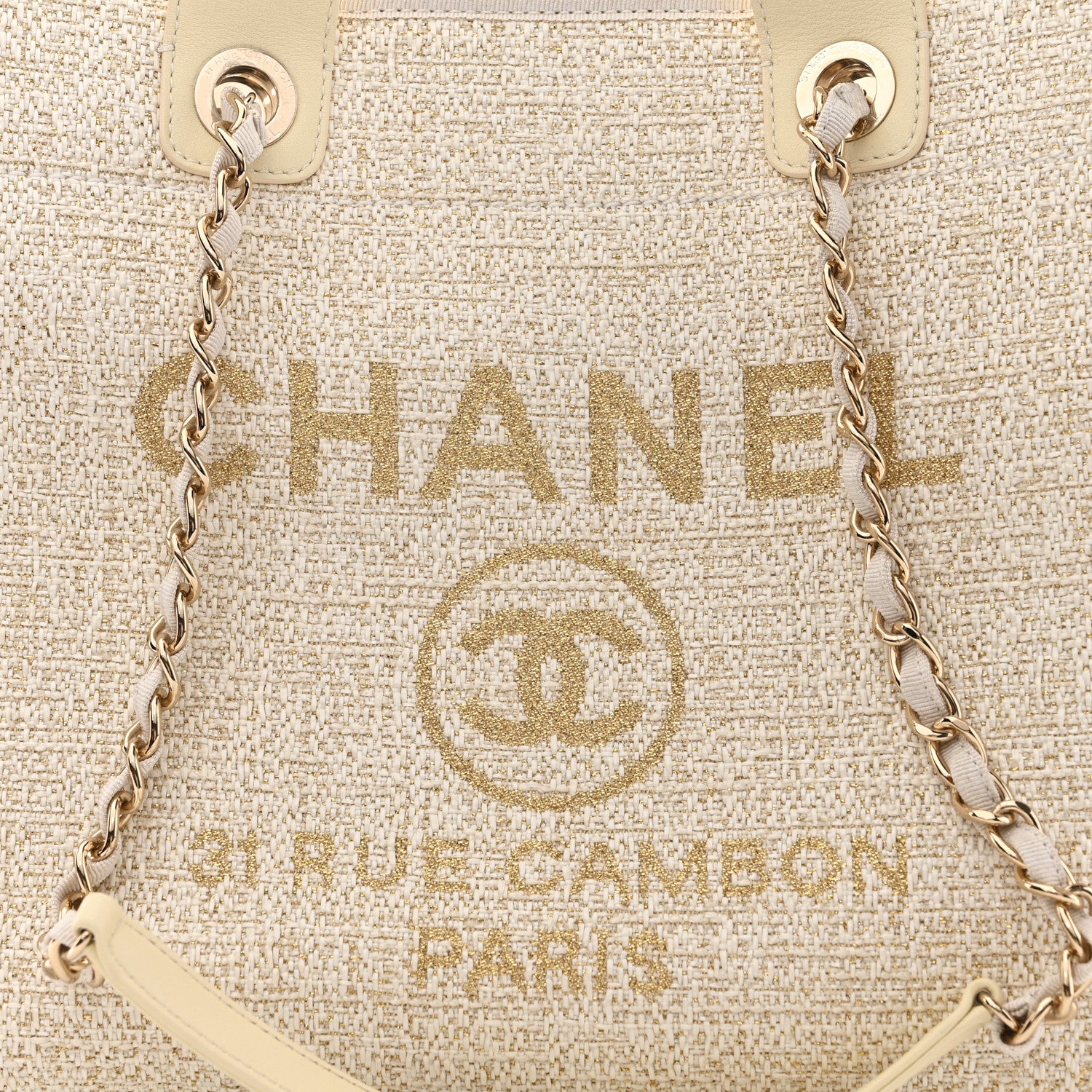 Chanel Lurex Boucle Medium Deauville Tote White 8 of 10