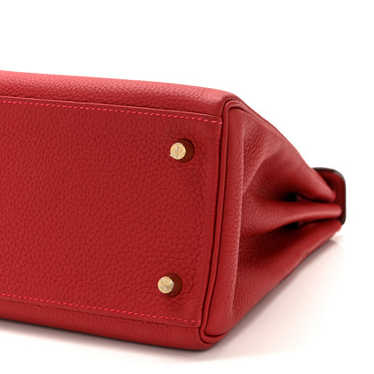 Hermes Togo Kelly Retourne 28 Rouge Vif 10 of 10