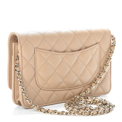 Chanel Caviar Quilted Wallet On Chain WOC Beige 3 of 13