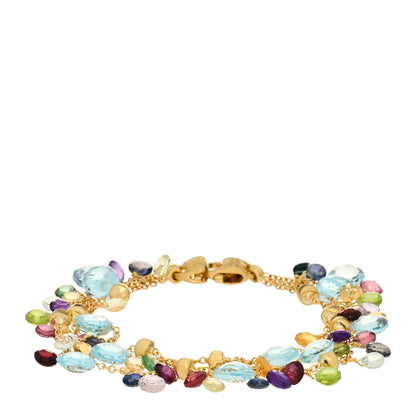 Marco Bicego 18K Yellow Gold Multi Gemstone Paradise Triple Strand Bracelet 1 of 3