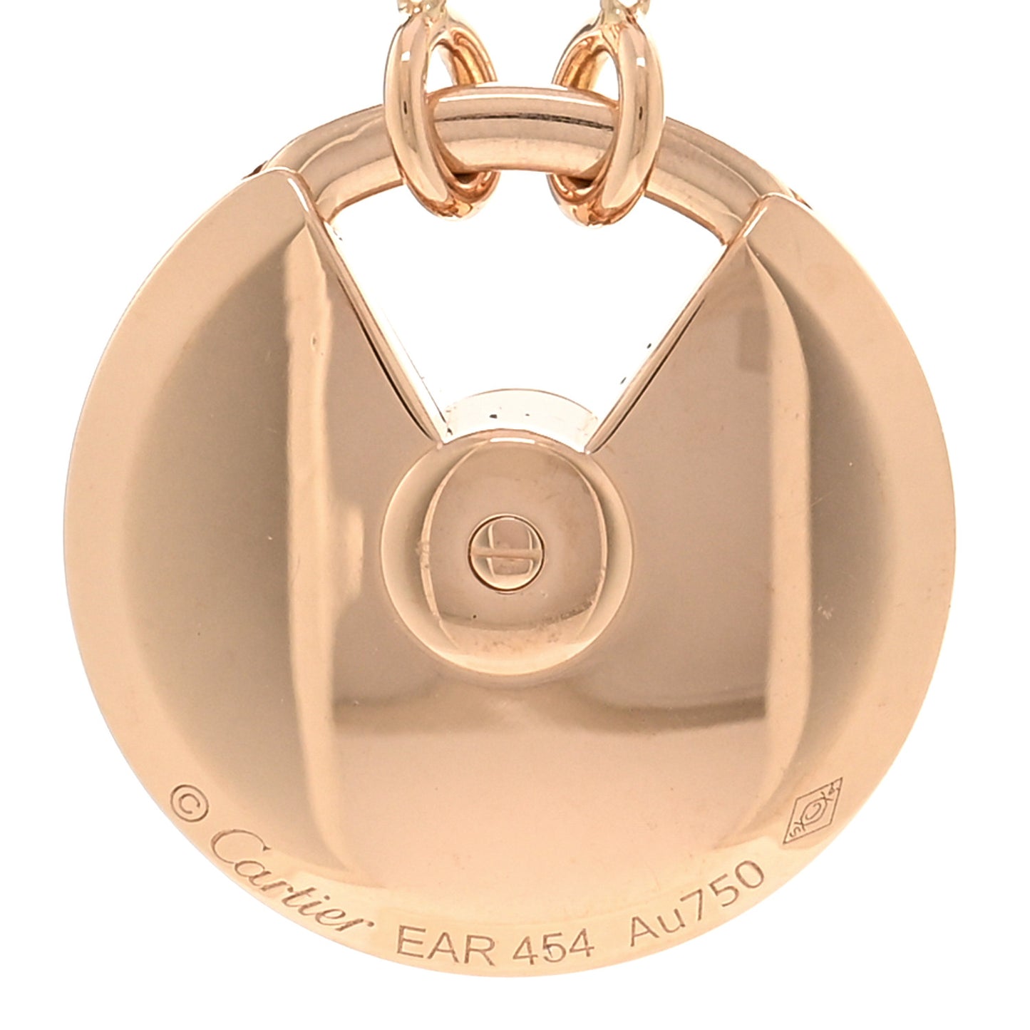 18K Pink Gold Diamond Malachite SM Amulette de Cartier Pendant Necklace