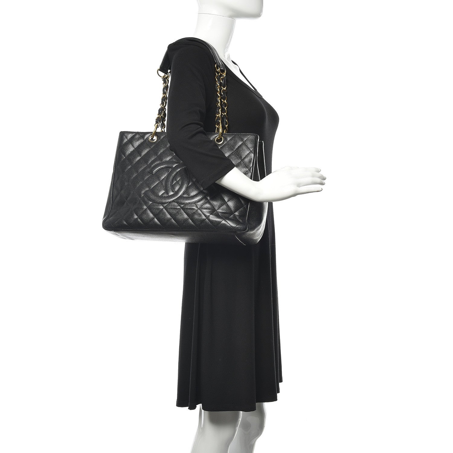 Chanel Caviar Quilted Grand Shopping Tote GST Black 2 of 23
