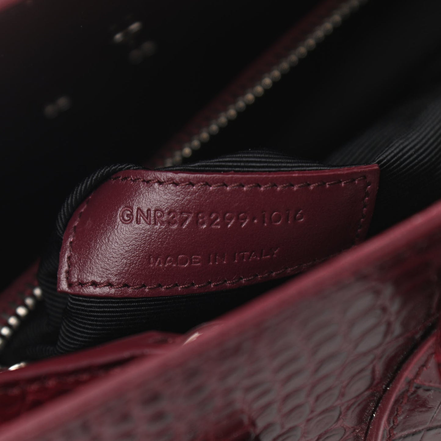 Calfskin Crocodile Embossed Small Sac de Jour Wine