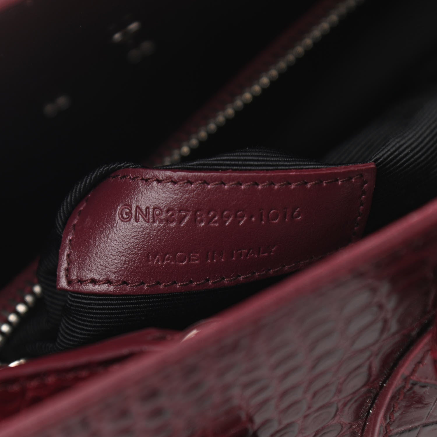 Saint Laurent Calfskin Crocodile Embossed Small Sac de Jour Wine 7 of 13