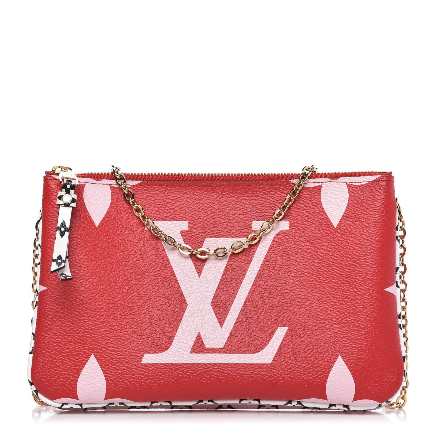 Monogram Giant Double Zip Pochette Rouge