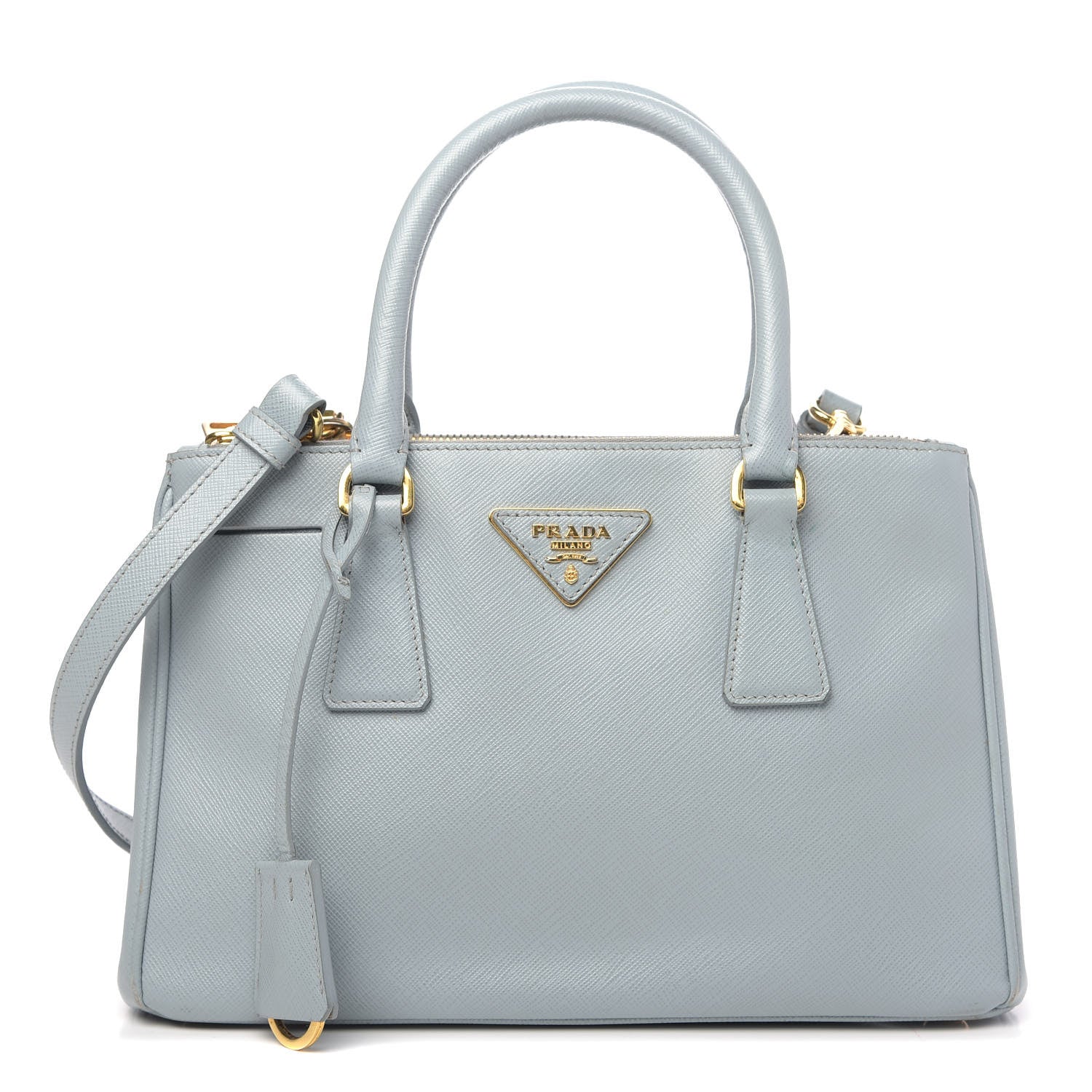 Prada Saffiano Galleria Mini Double Zip Tote Aviazione 1 of 15