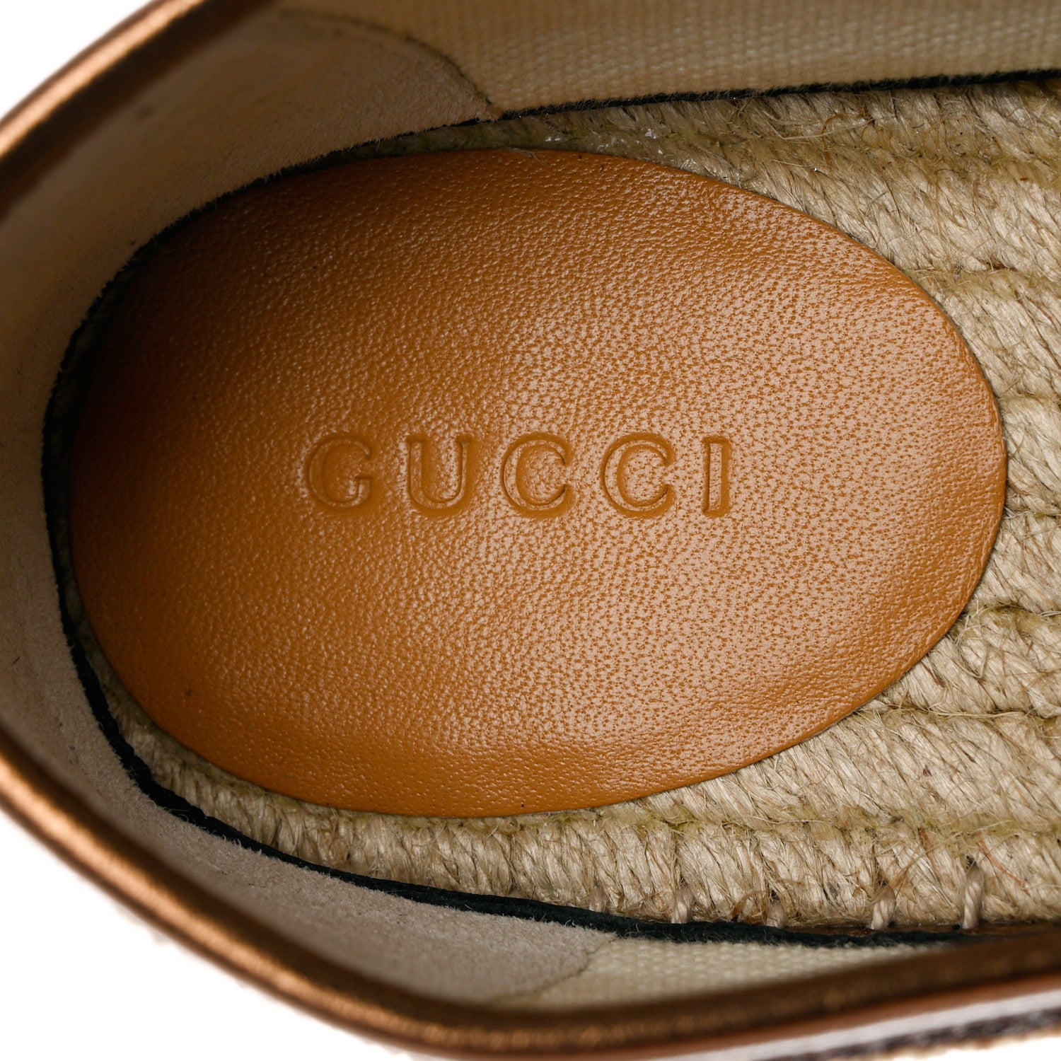 Gucci Lame Nappa GG Monogram Espadrilles 39 Brown Beige Light Bronze 8 of 10