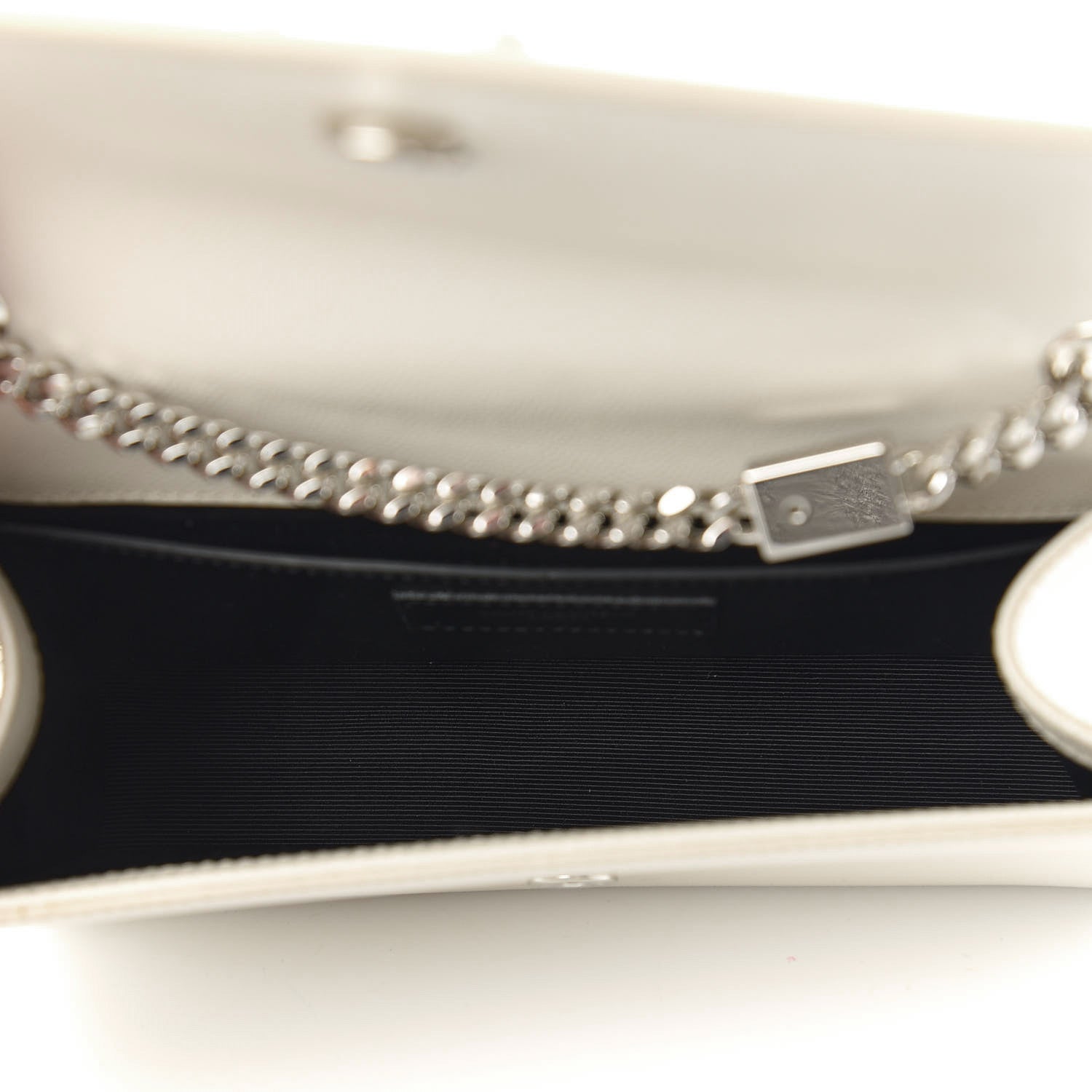Saint Laurent Grain De Poudre Small Monogram Kate Satchel Blanc Vintage 5 of 10