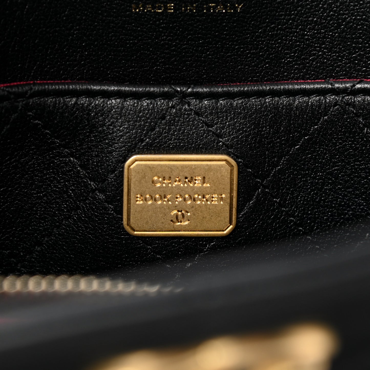Calfskin Quilted Chain Shopping Tote Black