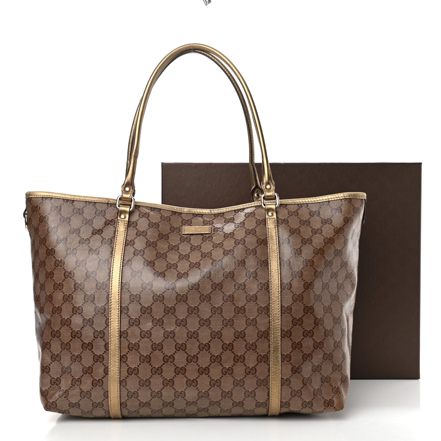 Crystal Monogram Large Joy Tote Gold