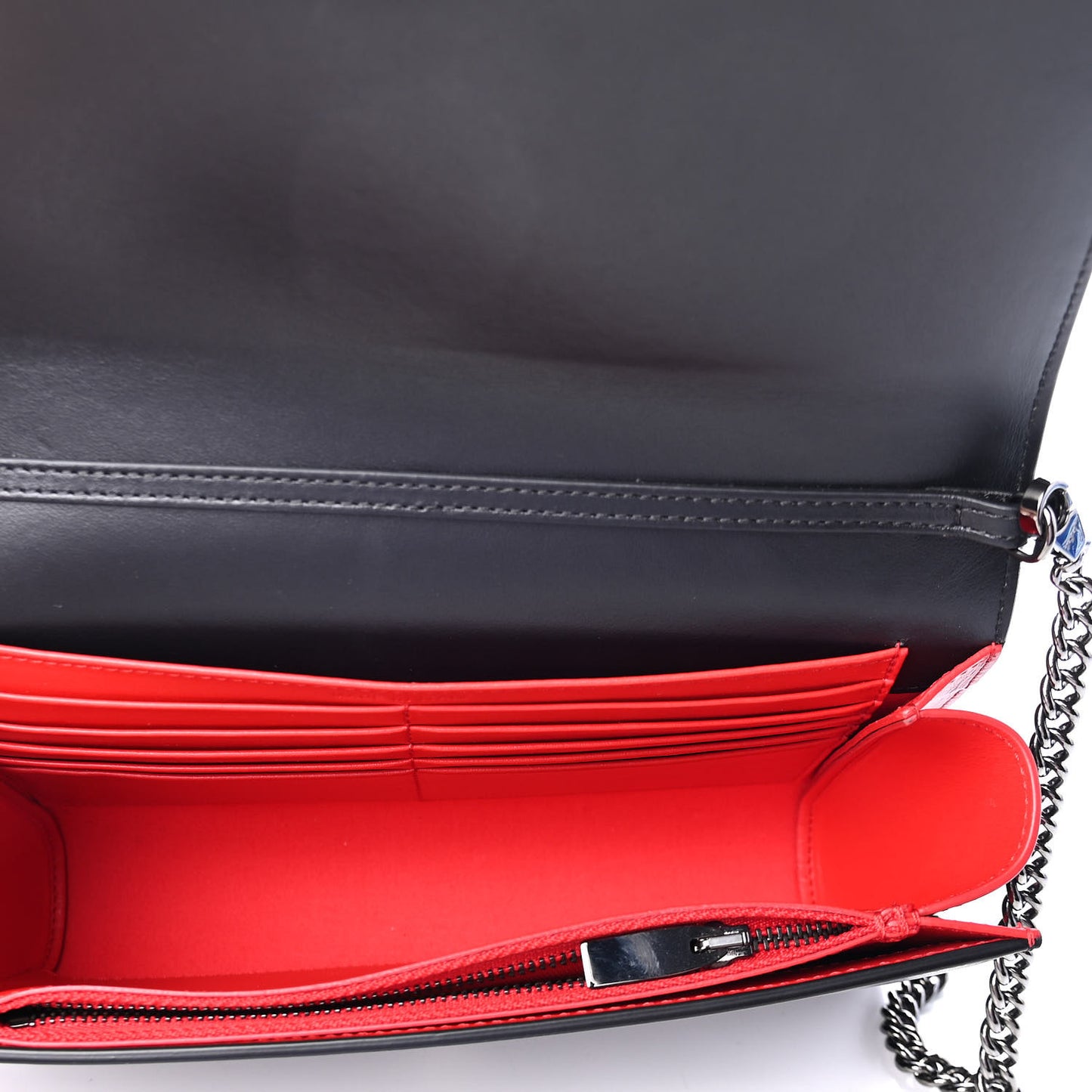 Calfskin Patent Spikes Paloma Clutch Black