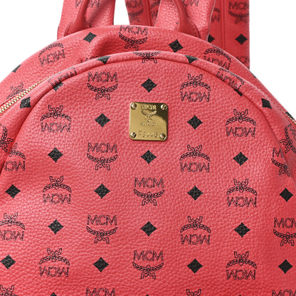 MCM Visetos Medium Side Studs Stark Backpack Corail 7 of 9