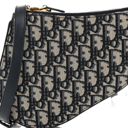 Christian Dior Oblique Saddle Pouch With Strap Navy Blue 10 of 14