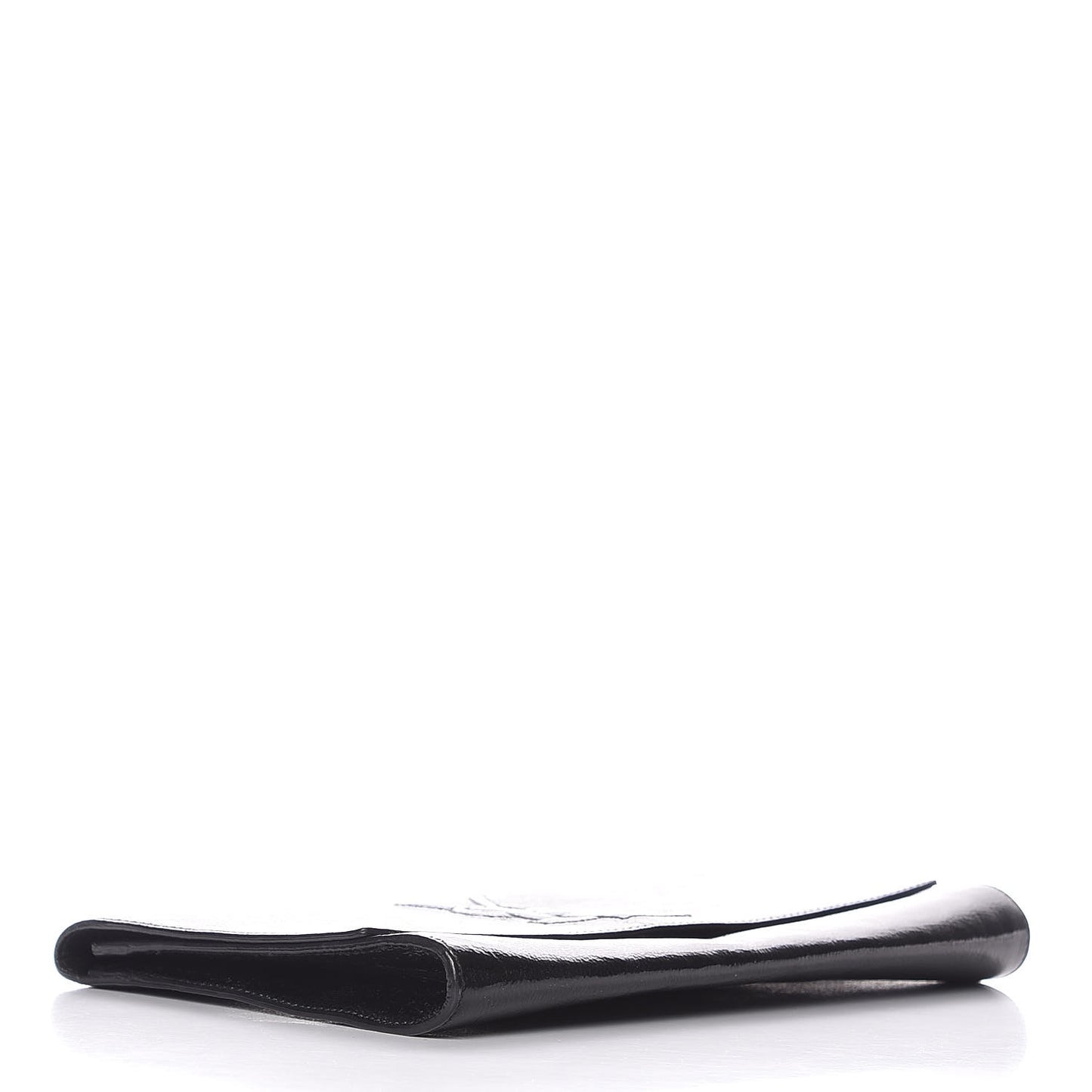 Textured Patent Monogram Large Belle De Jour Clutch Black