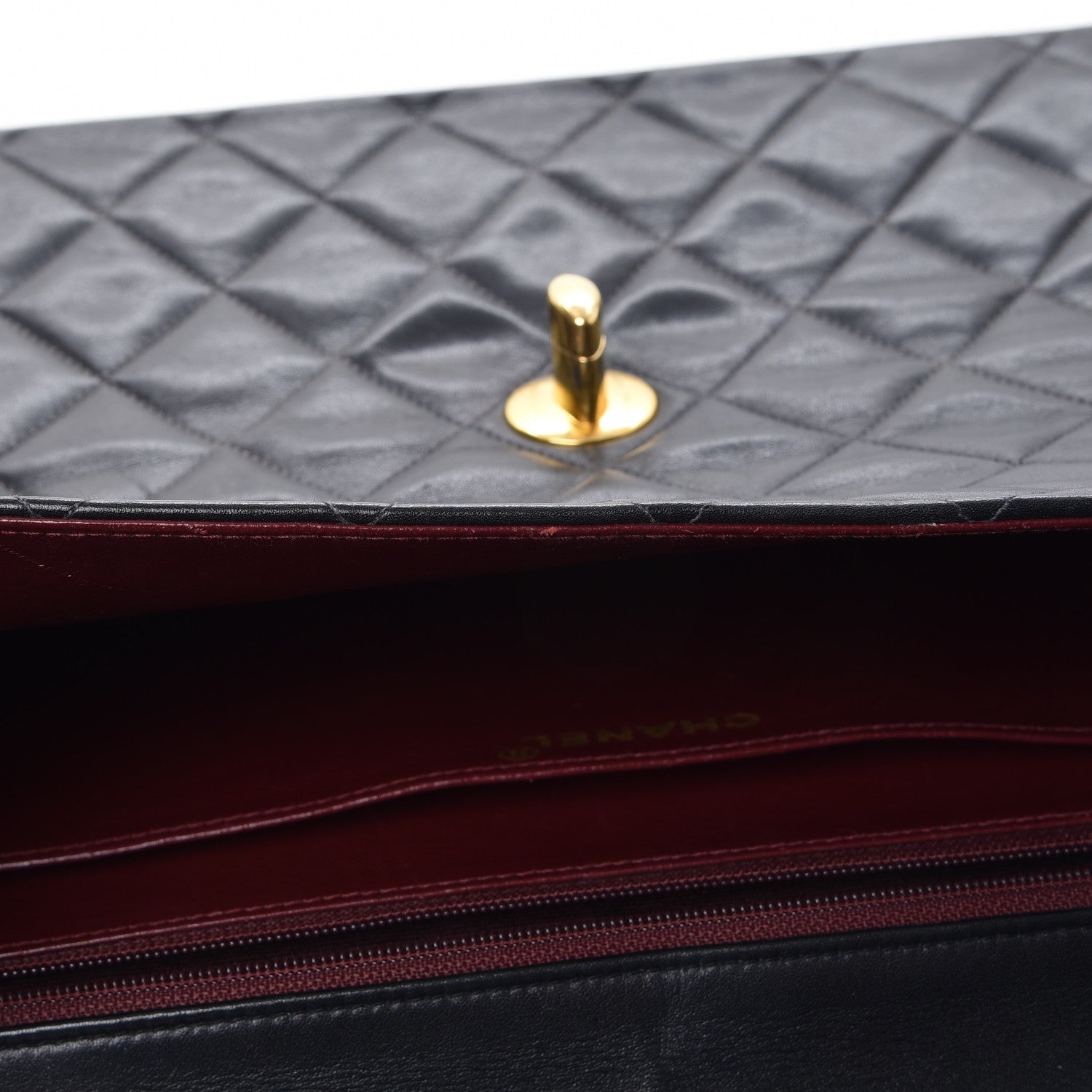 Chanel Lambskin Quilted XL Jumbo Single Flap Black 10 of 15