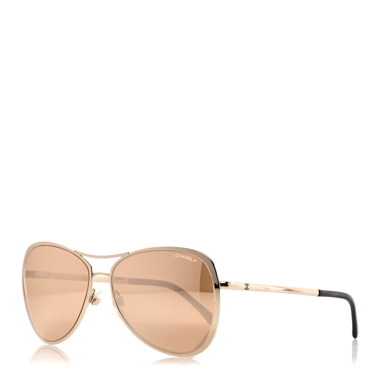 Chanel Metal Mirrored Pilot Summer Sunglasses 4223 Gold 1 of 8