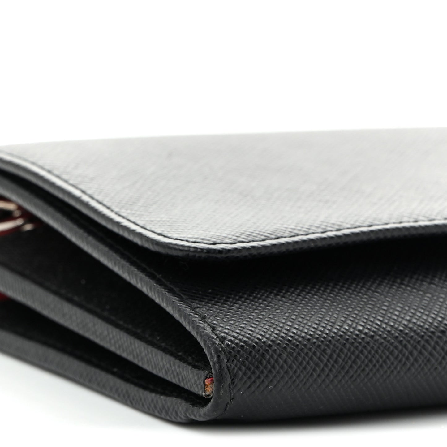 Saffiano Bi-Color Wallet On Chain Black Fuoco