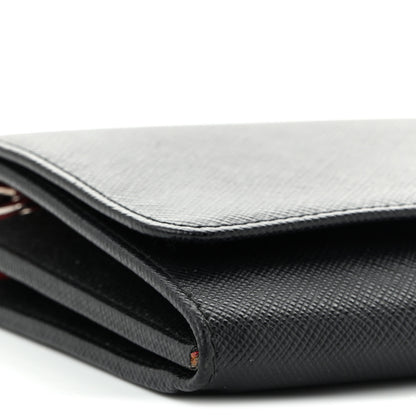 Prada Saffiano Bi-Color Wallet On Chain Black Fuoco 9 of 10