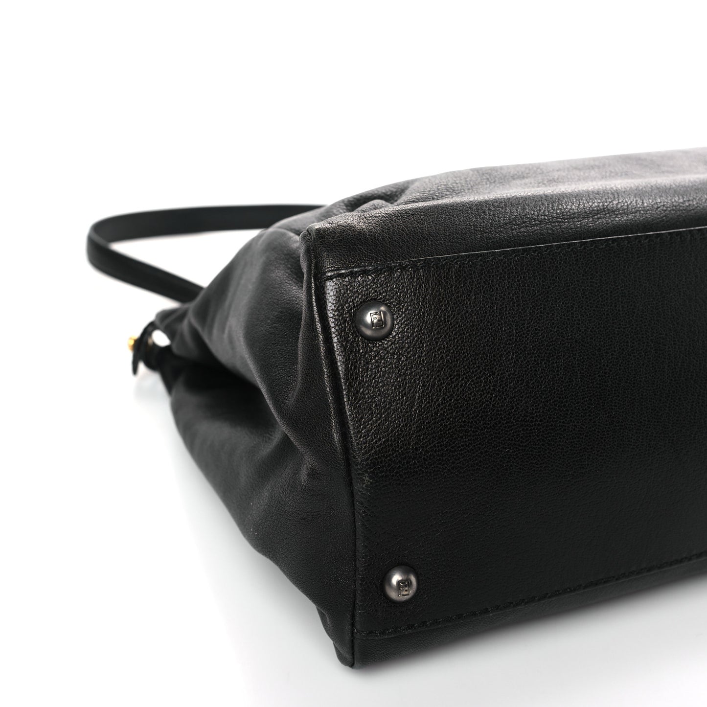 Goatskin Large Peekaboo Iconic Satchel Black Lampone
