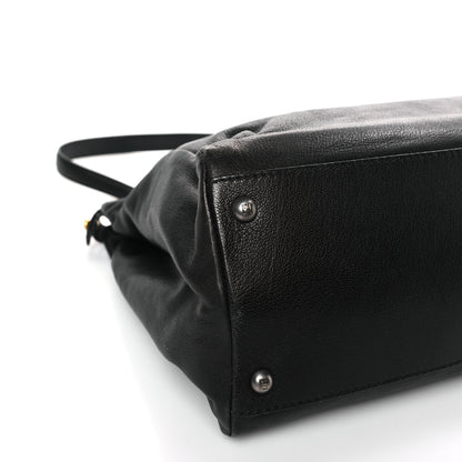 Fendi Goatskin Large Peekaboo Iconic Satchel Black Lampone 9 of 10
