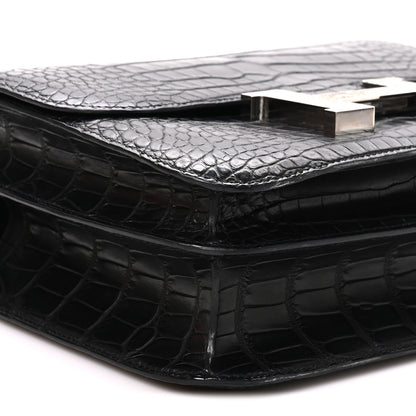 Hermes Matte Alligator Lizard Constance 24 Black Ombre 9 of 11