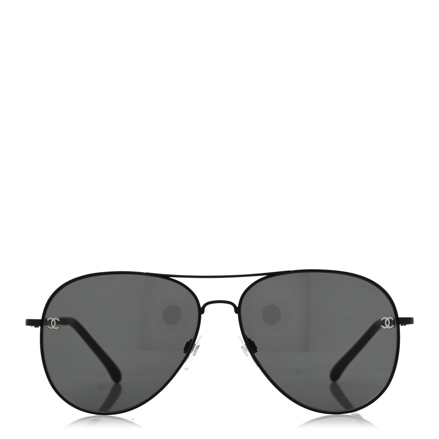 Chanel Metal Aviator CC Sunglasses 4189-T-Q Black 2 of 7