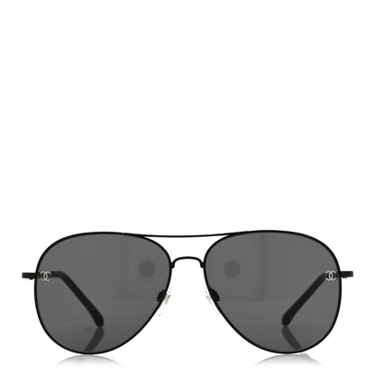 Chanel Metal Aviator CC Sunglasses 4189-T-Q Black 2 of 7