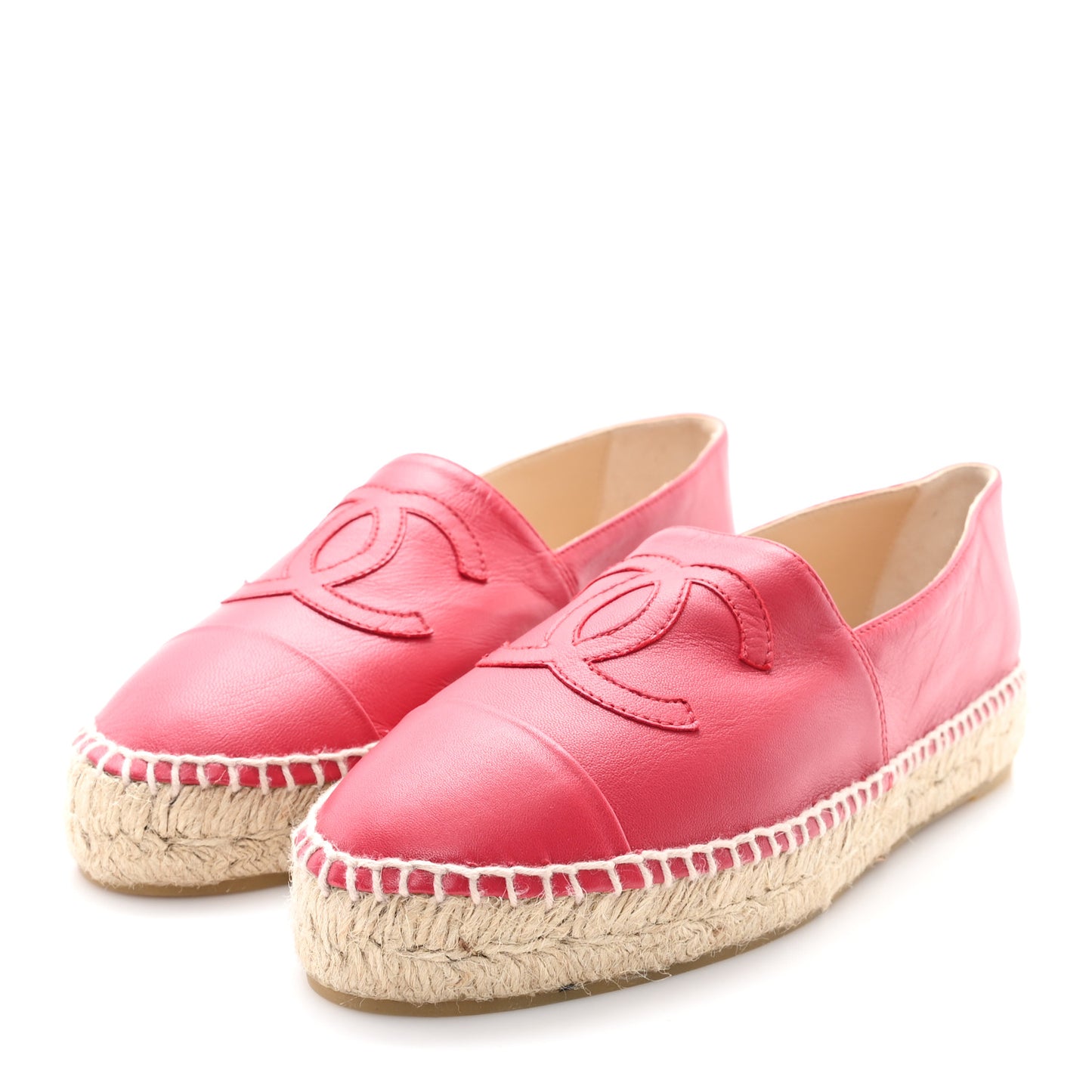 Lambskin CC Espadrilles 38 Red