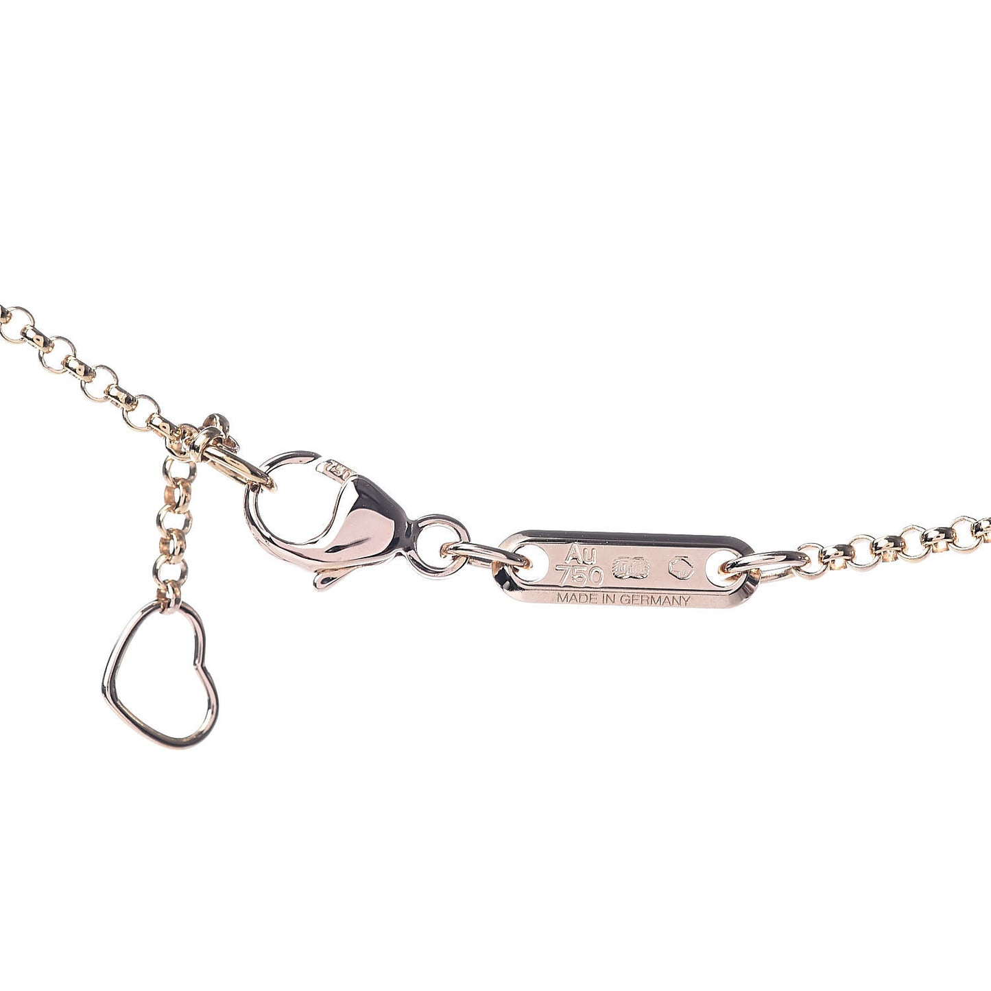 18K Rose Gold Diamond Mother of Pearl Happy Hearts Necklace