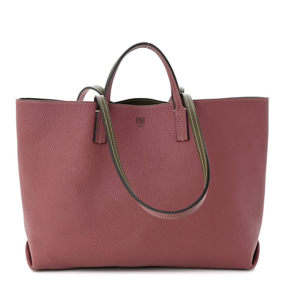 Moynat Taurillon Blush Calfskin Reversible Tote Dark Green Pink 1 of 16