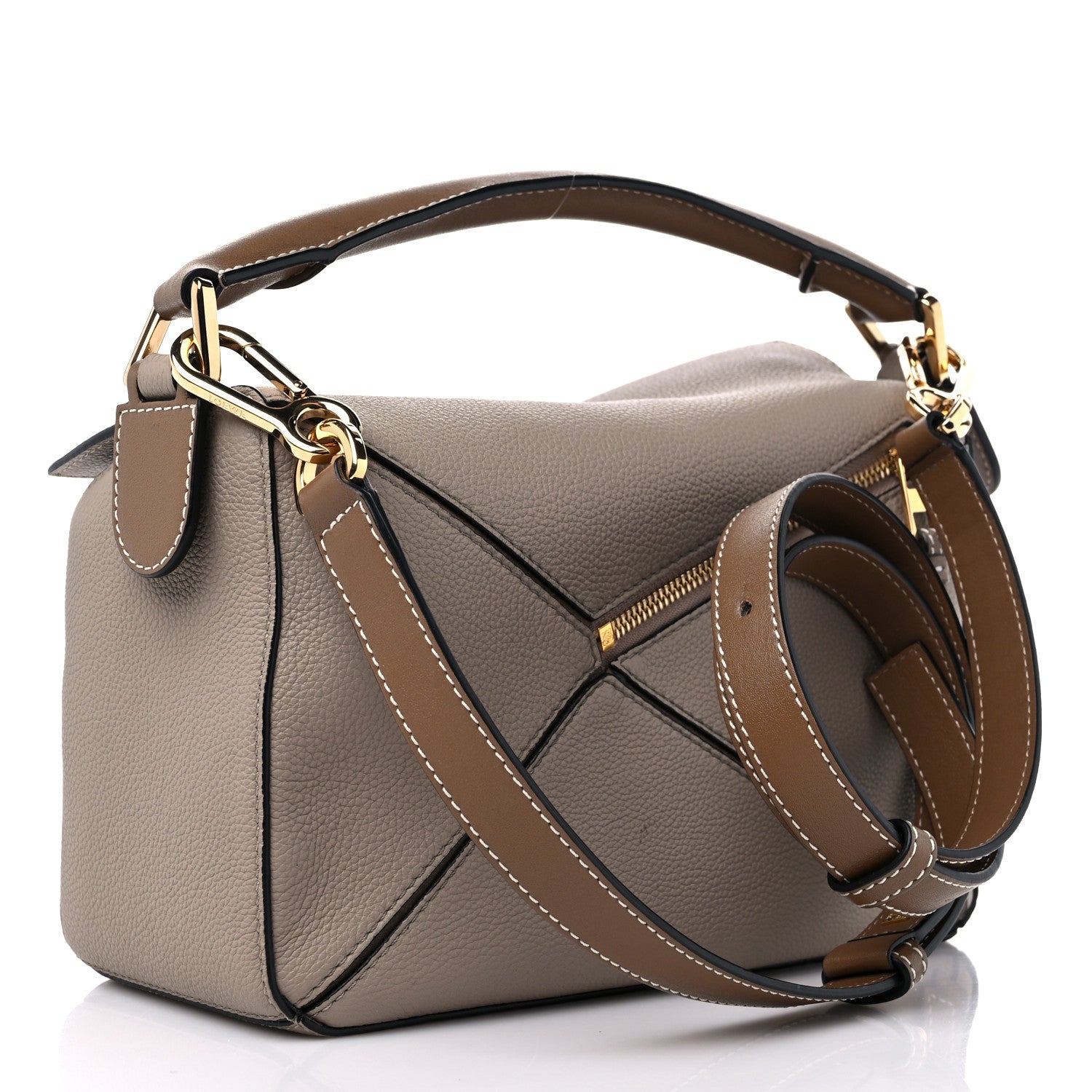 Loewe Grained Calfskin Small Puzzle Bag Sand Mink 2 of 8