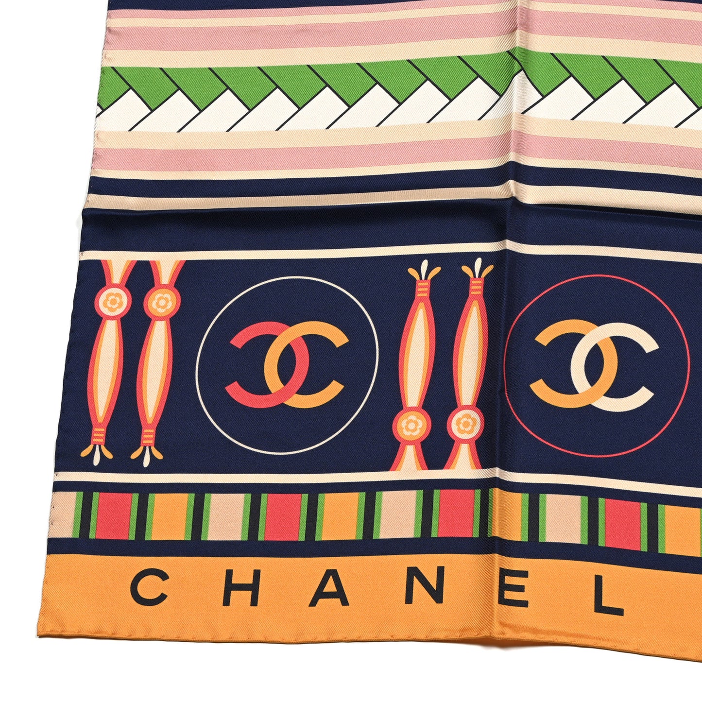 Silk CC Square Scarf Pink Multicolor