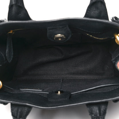 Burberry Derby Calfskin House Check Small Banner Tote Black 5 of 14