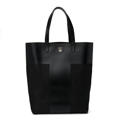 Tom Ford Denim North South Tote Black 1 of 10