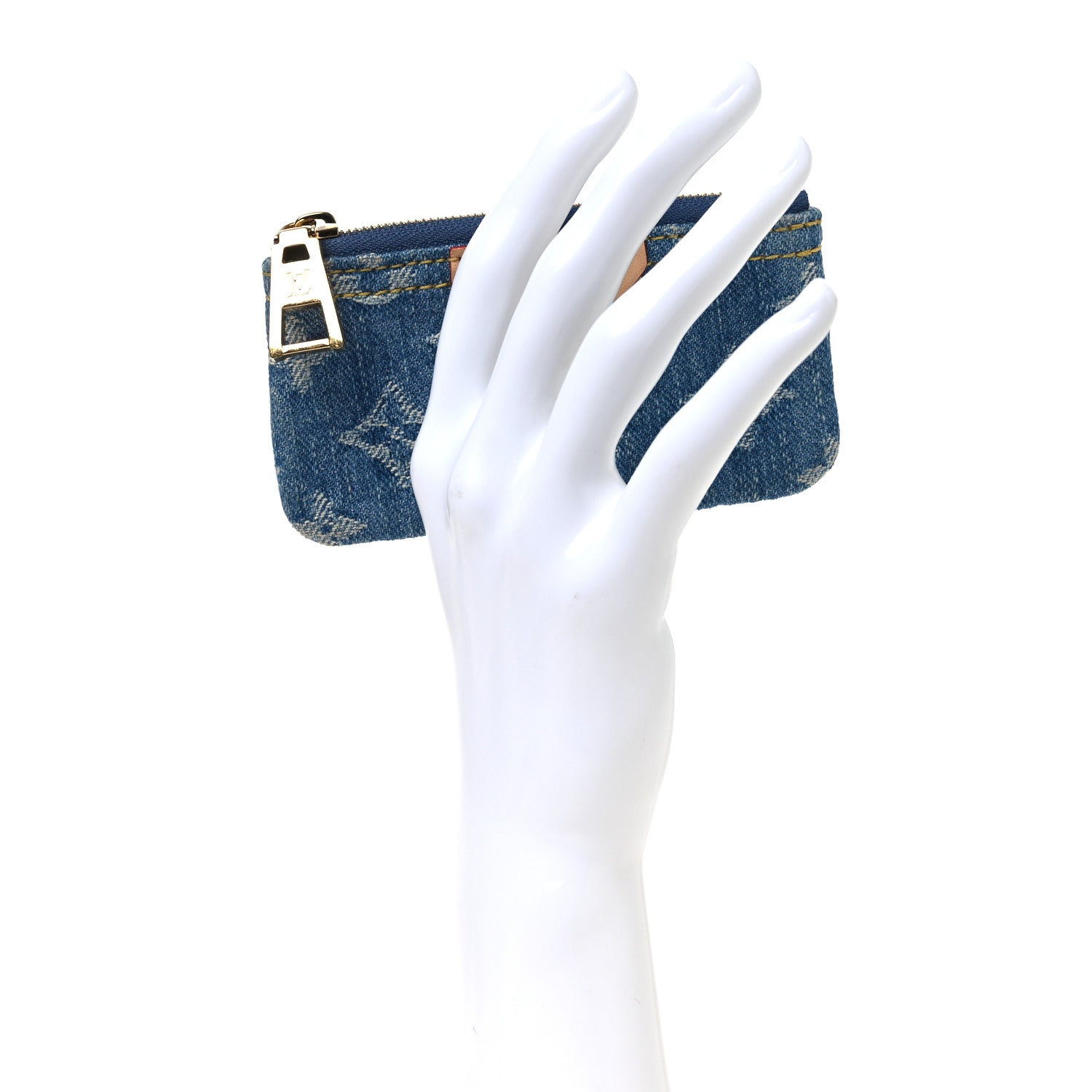 Louis Vuitton Monogram Denim Key Pouch Denim Blue 2 of 8