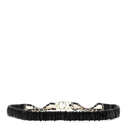 Chanel Lambskin CC Pearl Chain Belt 90 36 Black 2 of 3
