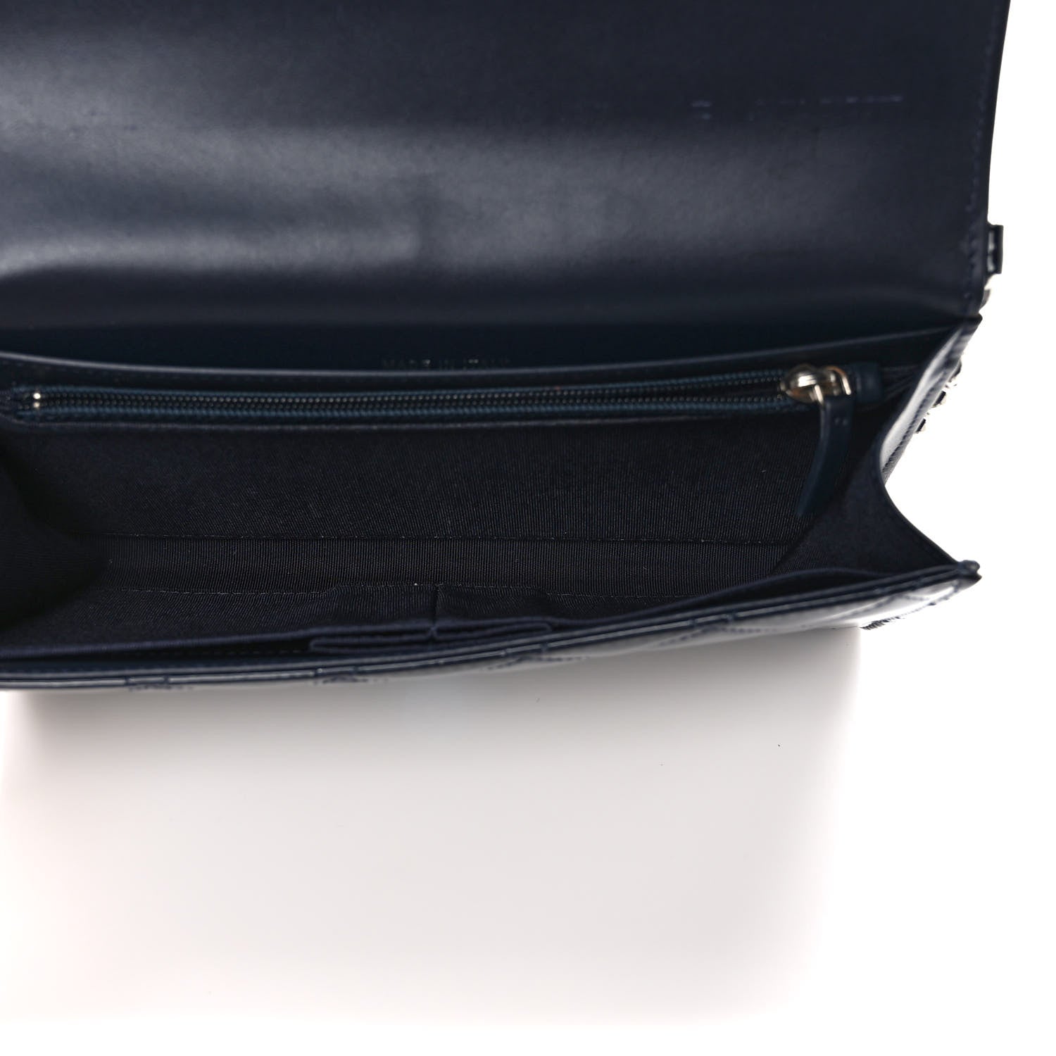 Chanel Patent Quilted Wallet On Removable Chain Navy Blue 4 of 9