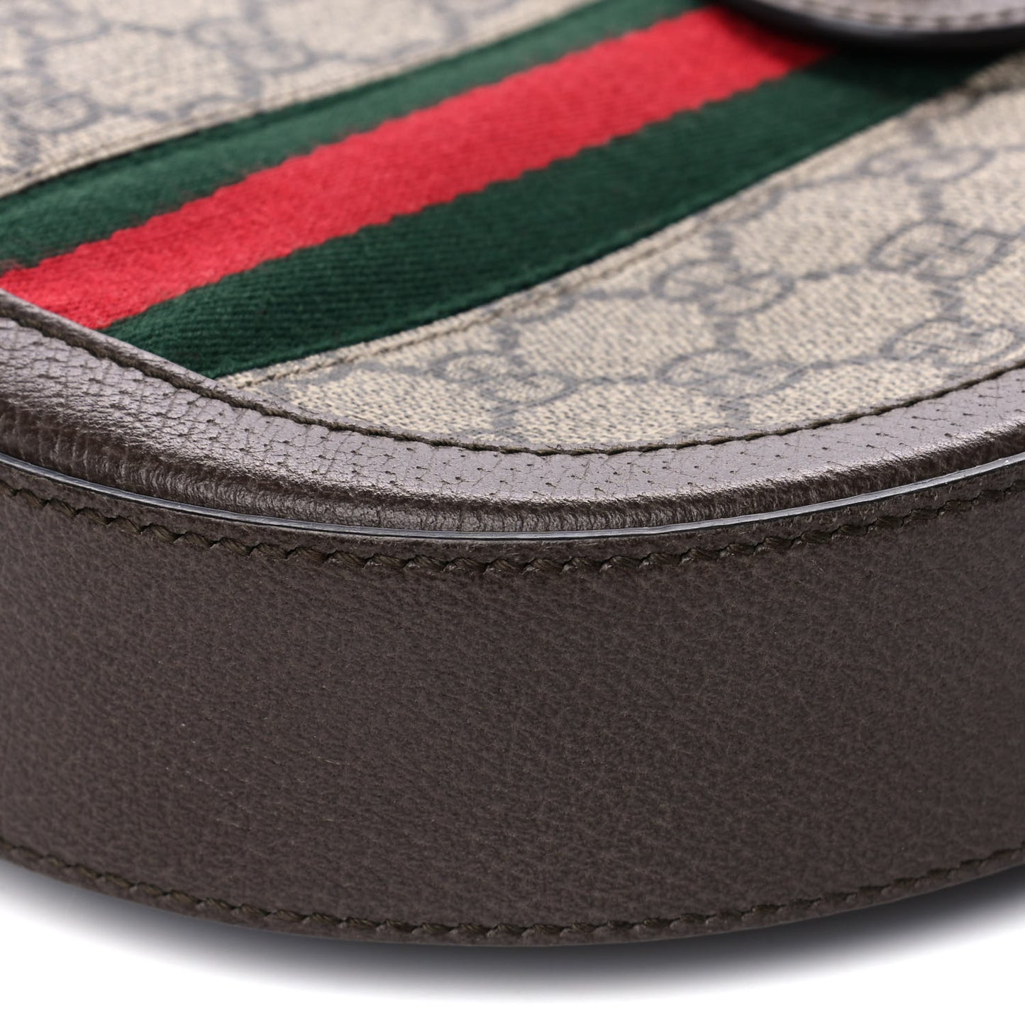 GG Supreme Monogram Web Mini Ophidia Round Shoulder Bag Brown