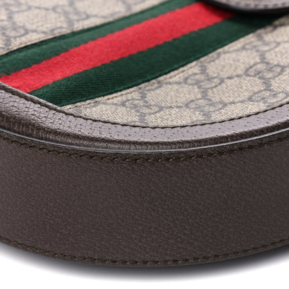 Gucci GG Supreme Monogram Web Mini Ophidia Round Shoulder Bag Brown 11 of 11