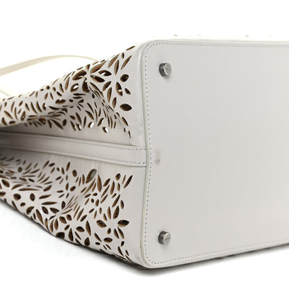 Alaia Calfskin Laser Cut Mina 32 Bag White 9 of 17