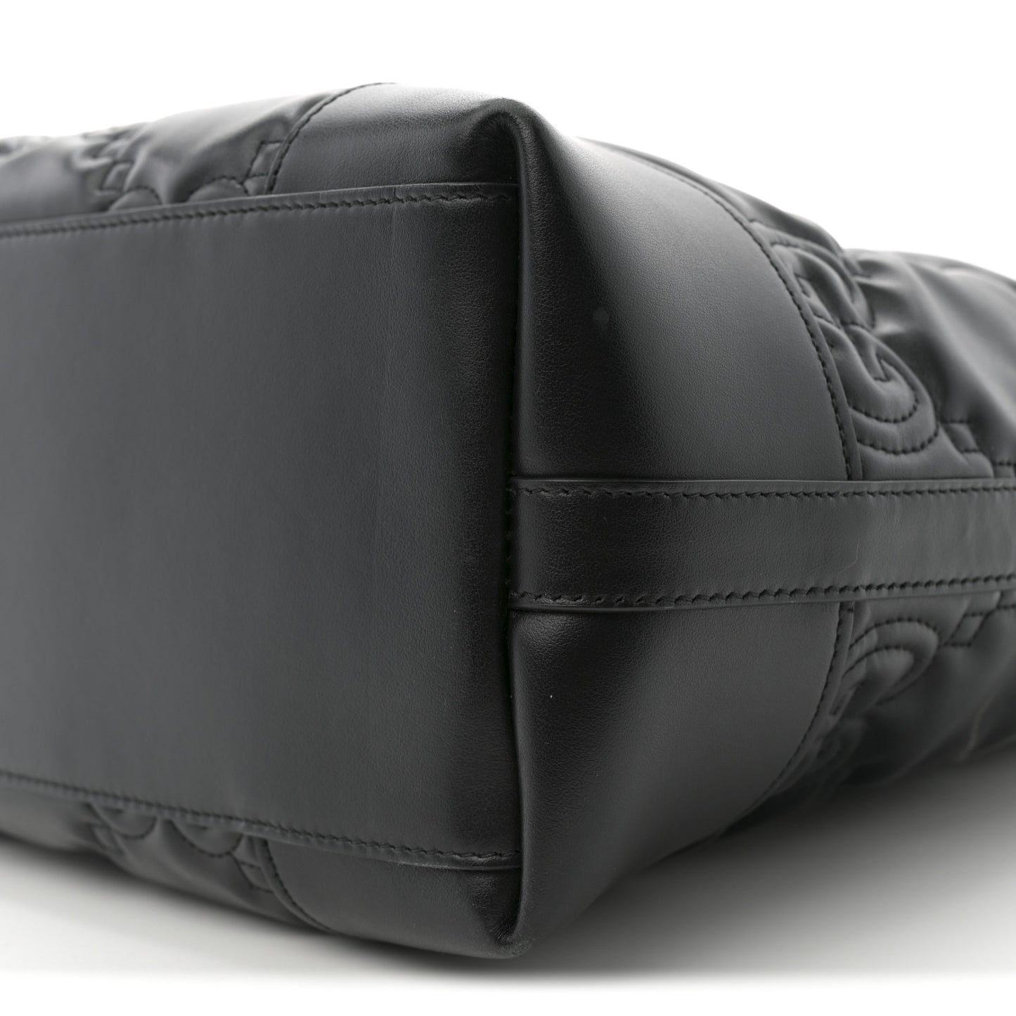 Calfskin GG Matelasse Medium Ophidia Shopping Tote Black
