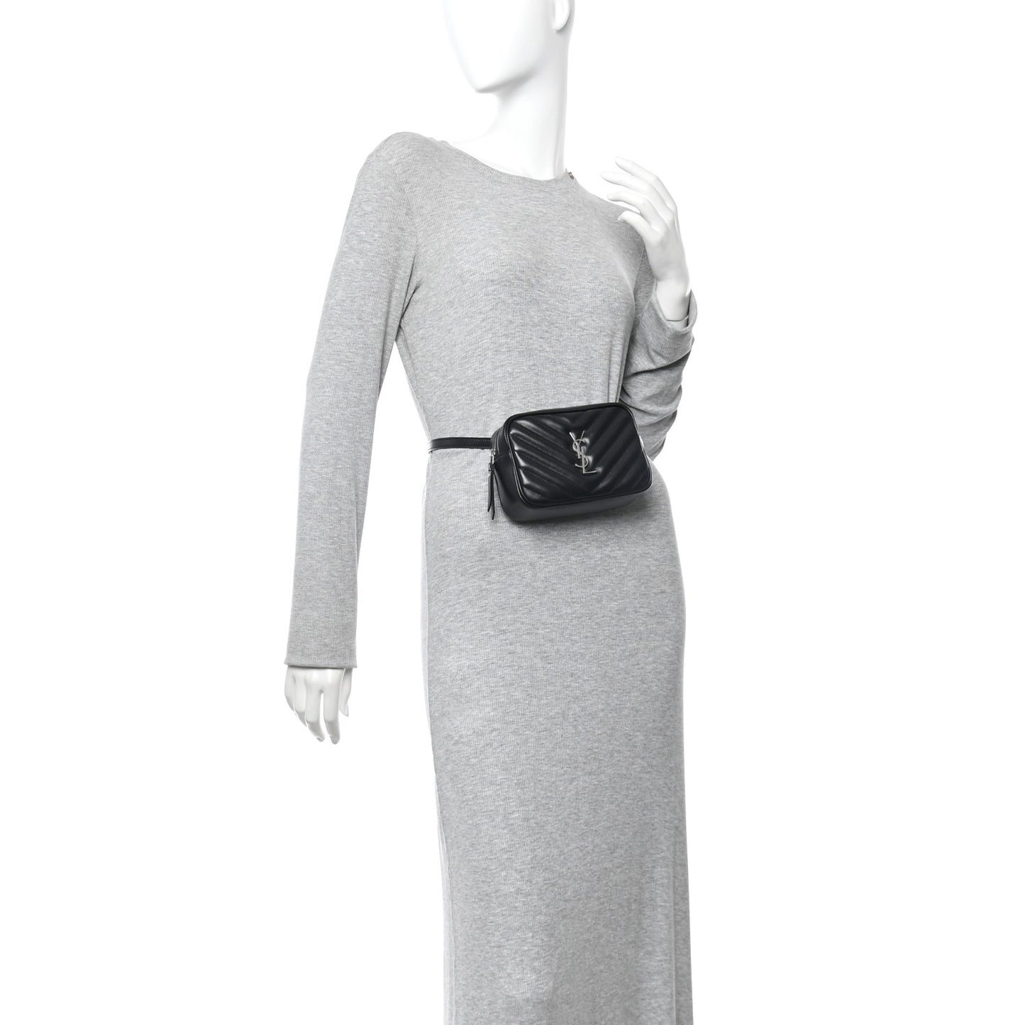 Calfskin Matelasse Monogram Lou Belt Bag Black