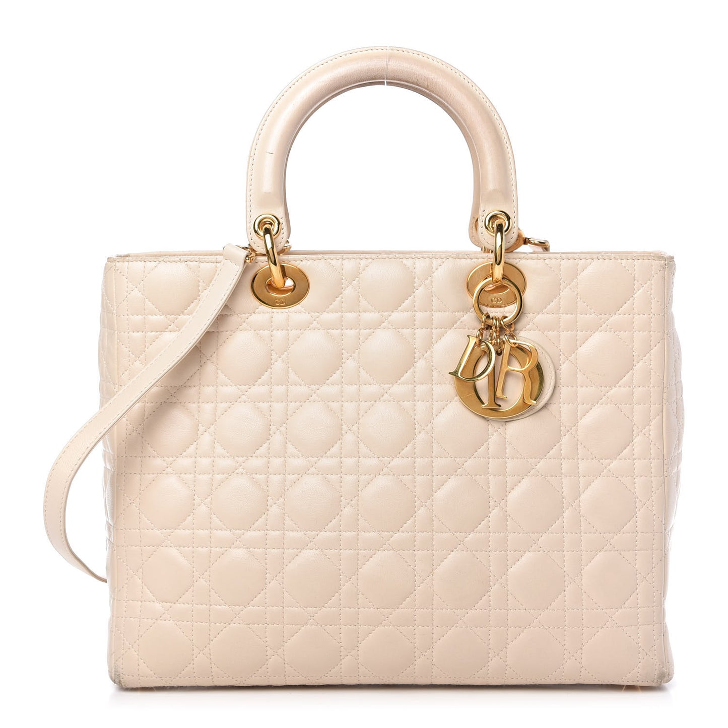 Lambskin Cannage Large Lady Dior Light Beige