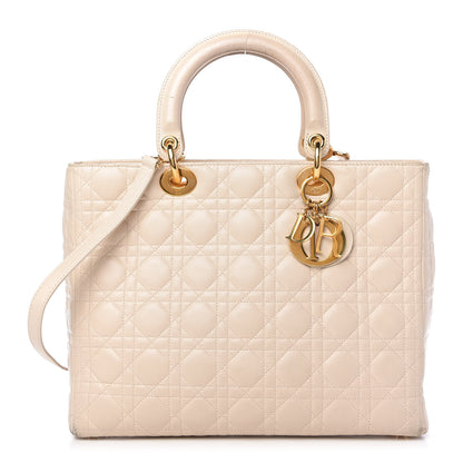 Christian Dior Lambskin Cannage Large Lady Dior Light Beige 1 of 10