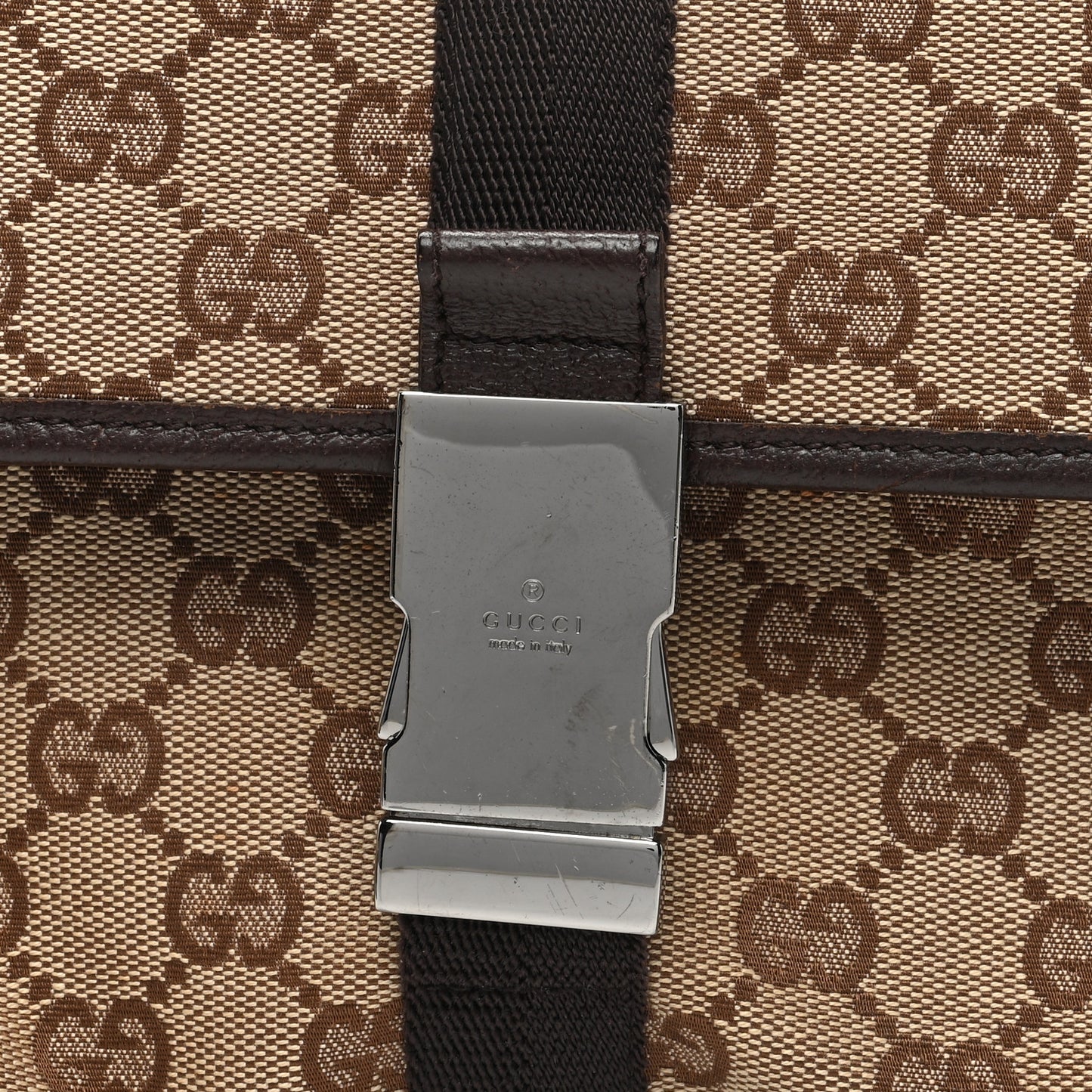 Monogram Waist Pouch Bag Dark Brown